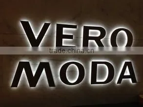 Custom shop front logo in Stainless steel 3D and backlit logo