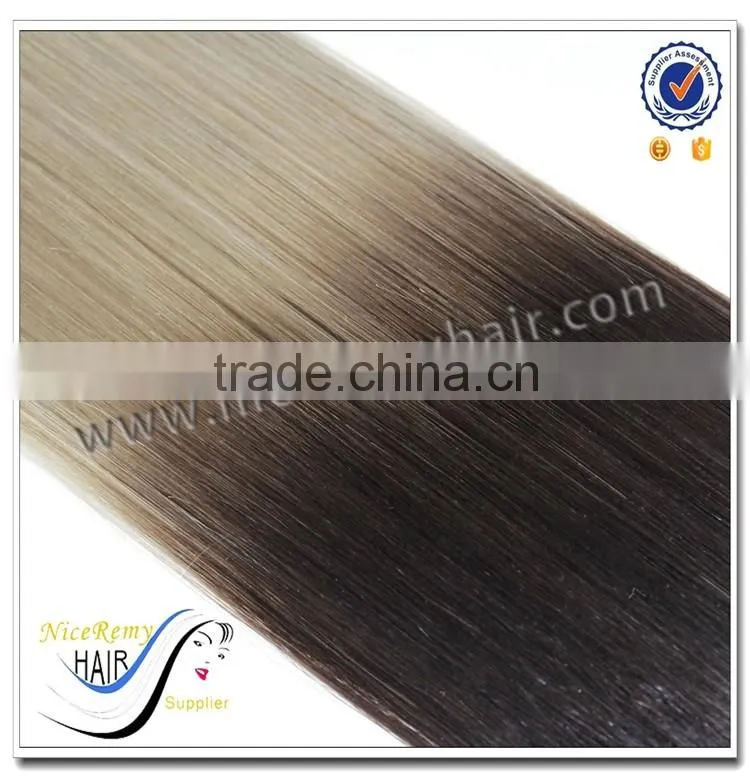 Wholesale top quality sew in human hair weave ombre hair 100% virgin human hair