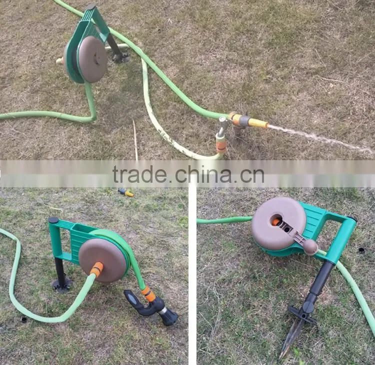 Retractable extendable pipe 3-6 bar green garden water hose reels