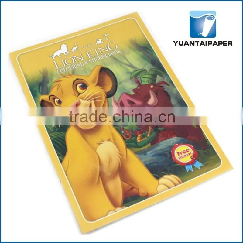 Staple binding coloring book & sticker book for children