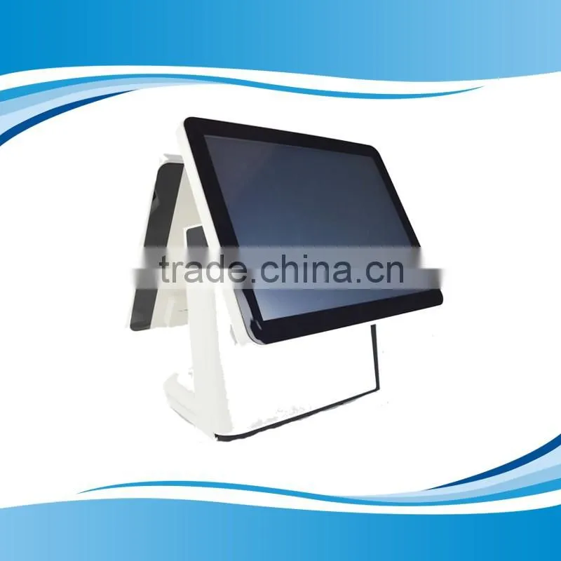 All in one 15 inch Android pos terminal with dual screen GSM WIFI touch pos terminal GC066