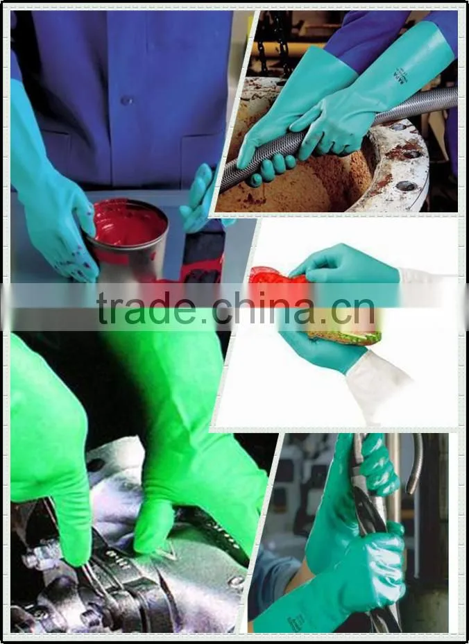 Blue and Yellow Long Neoprene Rubber Anti-Vibration Gloves