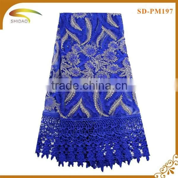 chantilly Red colour new fashion embroidery designs lace fabric wholesale dresses and clothes fabric