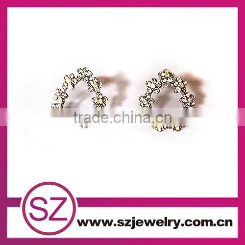EN0064 wholesale fashion jewelry zircon micro paved heart earings alibaba china