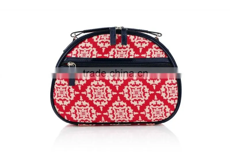 China makeup bags with handle vintage cosmetic bag round makeup box