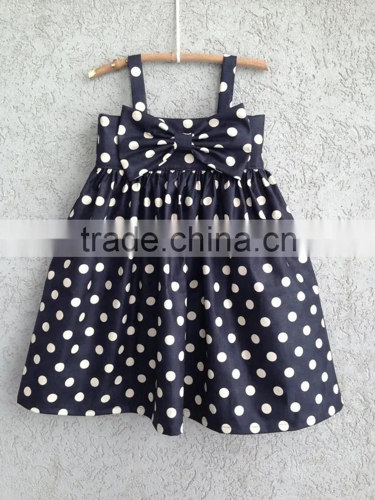 2015 hot sale newest style OEM service factory price kids polka-dot shirts with pants boutique set