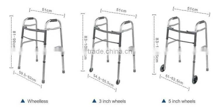 Dual release aluminum folding walker