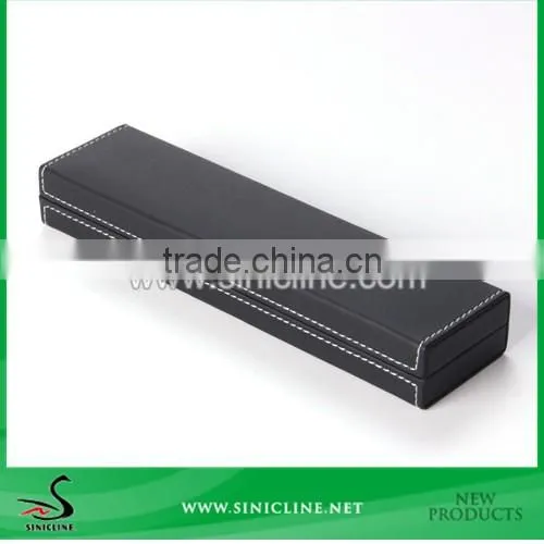 Sinicline High Quality Black Leather Pen Box
