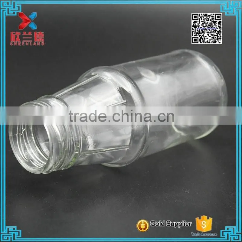 glass milk beverage drinking bottle with screw top lid 350ml