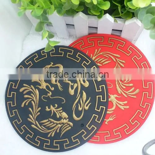 Newest !Eco-friendly ! High Quality Round Silicon Table Mat / Pot Mat / Hot Pad