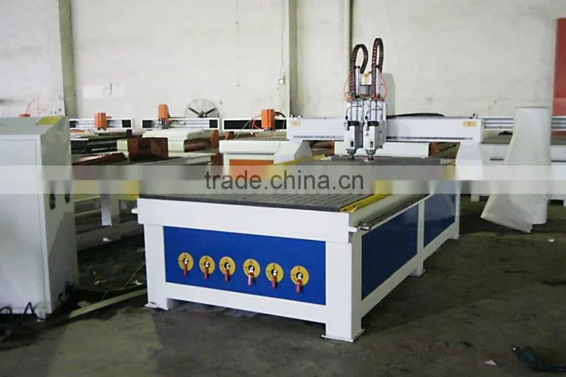 Pneumatic tool change double head CNC wood router for sale QL-1325