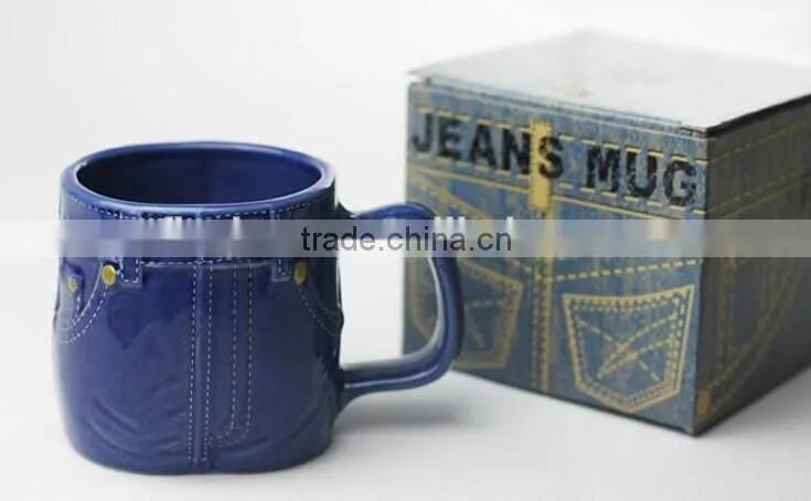 Creative jeans shape ceramic mug