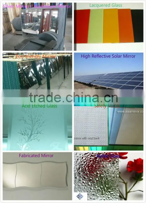 Semi-finished edge worked mirror with beveled edge, beveled width 5mm-40mm available