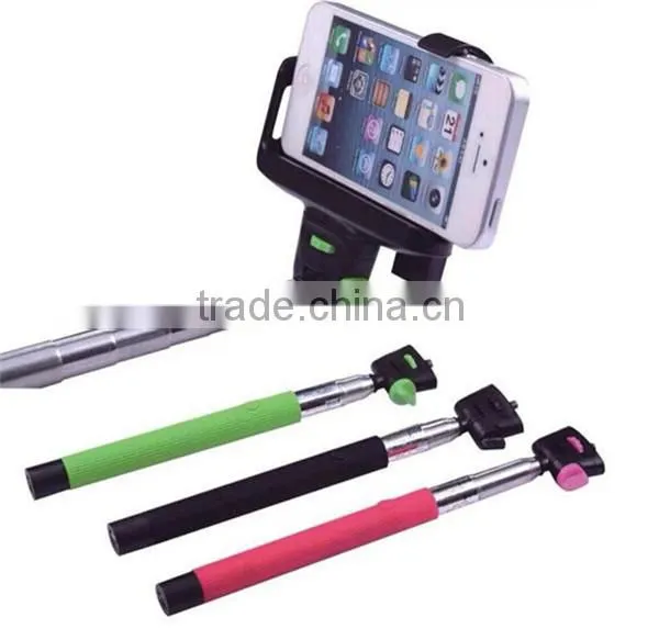 2015 Factory Price High Quality Colorful Smartphone Monopod Selfie Stick With Bluetooth Shutter