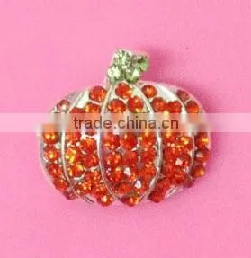 Stock Halloween 24*16mm candy corn rhinestone button with slider(BTN-5490)