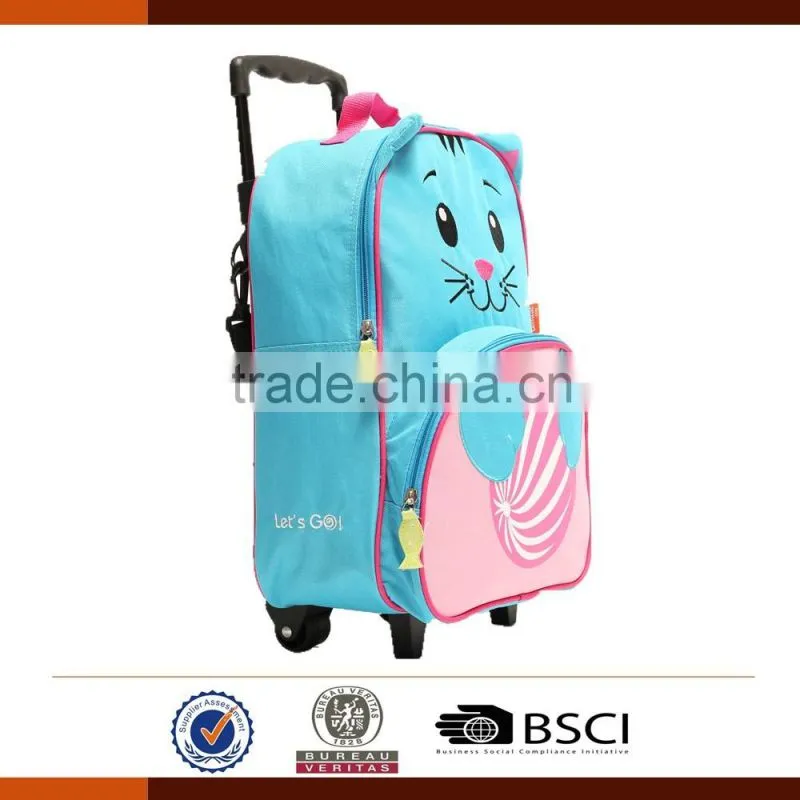 Fashion lovely kids school bag with wheels
