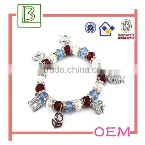 wire adjustable bracelet with metal charm