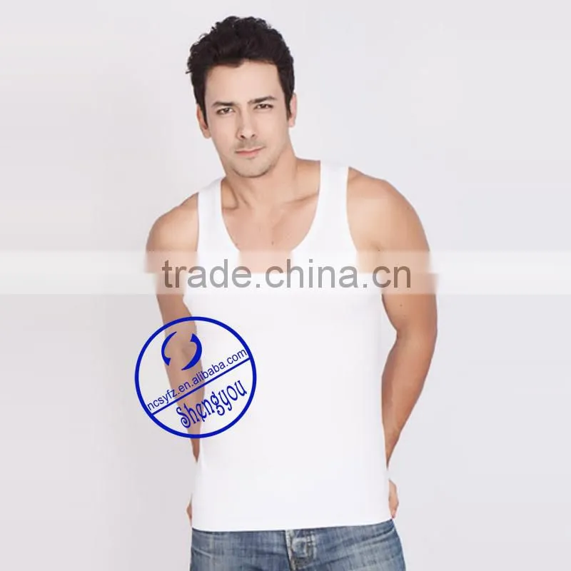 Plain gym custom mens stringer tank top in bulk