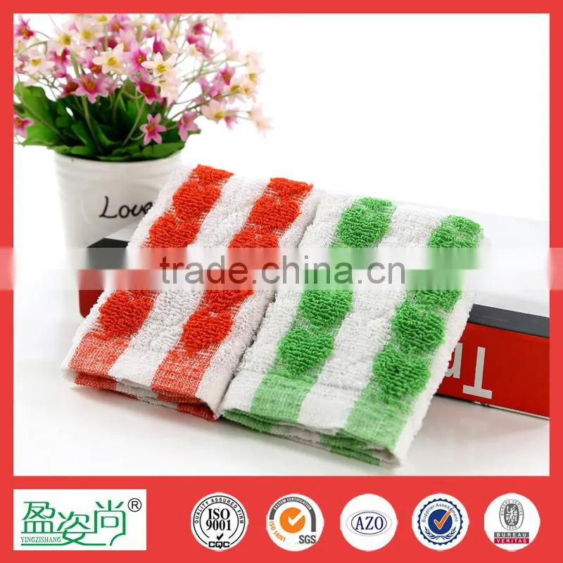 2015 hot sale cheap stripe cotton kitchen towels small and contrast color hand towels