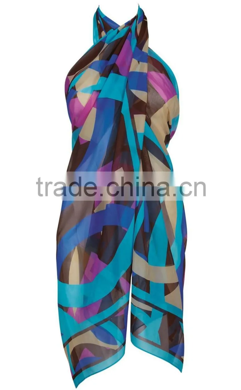 Fashionable Beach Pareo Sarong in 100% Polyester - With Audited Factory