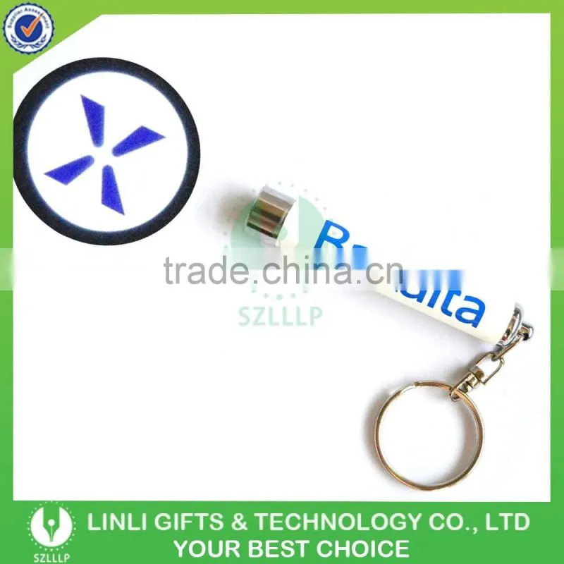 Brand Name Logo Led Light Keyring Projector Torch