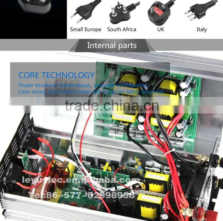 High efficiency CE RoHS approved 2500w DC 12v to AC 110v/220v pure sine wave power inverter OPIP-2500 with solar system
