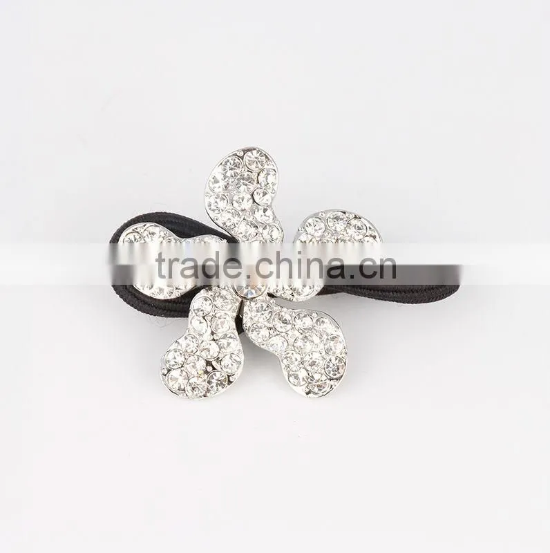 Rhinestone crystal Elastic hair scrunchie ,hair accessories factory