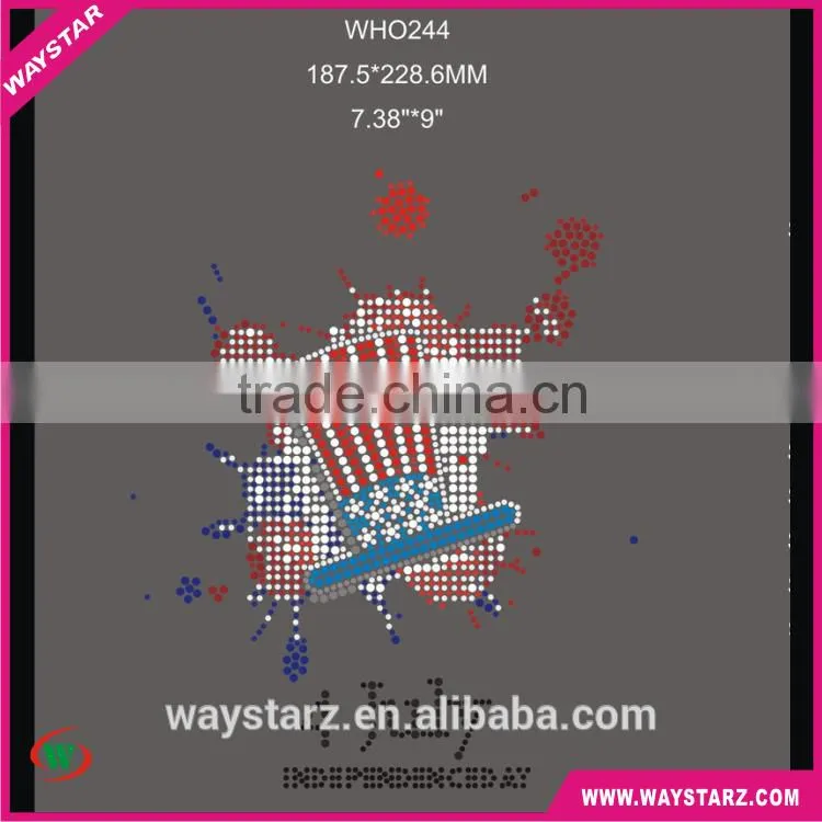 4TH JULY Design Flat Back Crystals Transfers