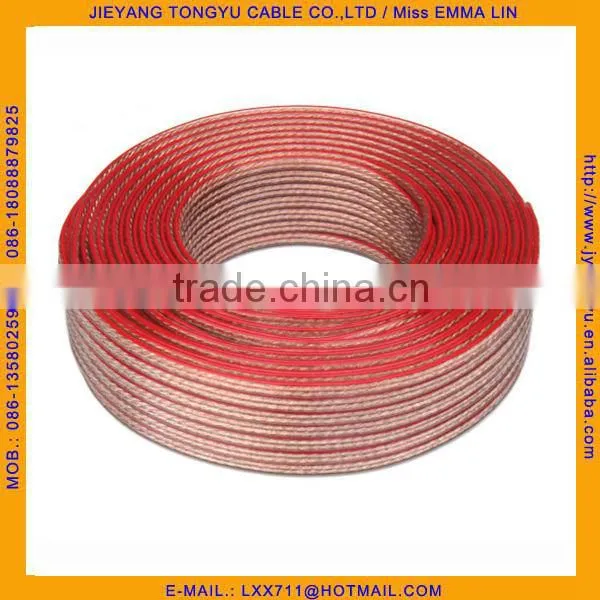 pure copper speaker wire 2x1.5mm transparent speaker cable
