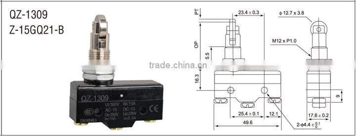 kontron 15A silver contact Z-15GQ21-B micro switch