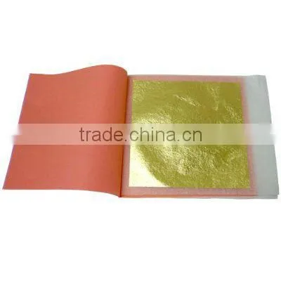 22k-23.75k Genuine gold leaf 120g-160g transfer booklet 8cm*8cm 25leaves/booklet