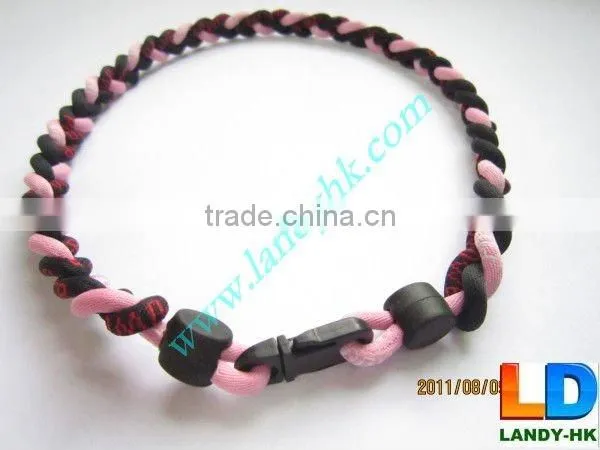 Anion Titanium Baseball Sports Tornado Necklace, Nylon Fabric