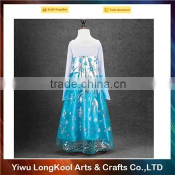 2016 New coming hot sale cosplay frozen elsa princess dress fancy girls dress