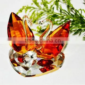 Pink Crystal Swans for Beautiful Home Decoration