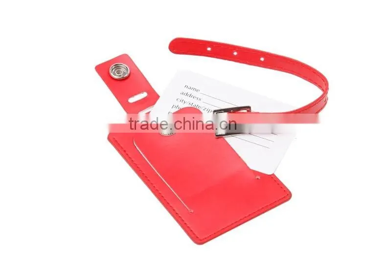 custom made debossed logo leather luggage tag/high quality pu leather luggage tag/leather luggage tag