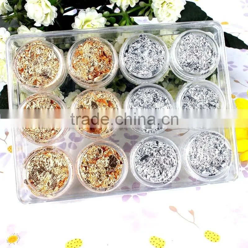 2015 various shapes 12pcs colorful 3d nail art decoration
