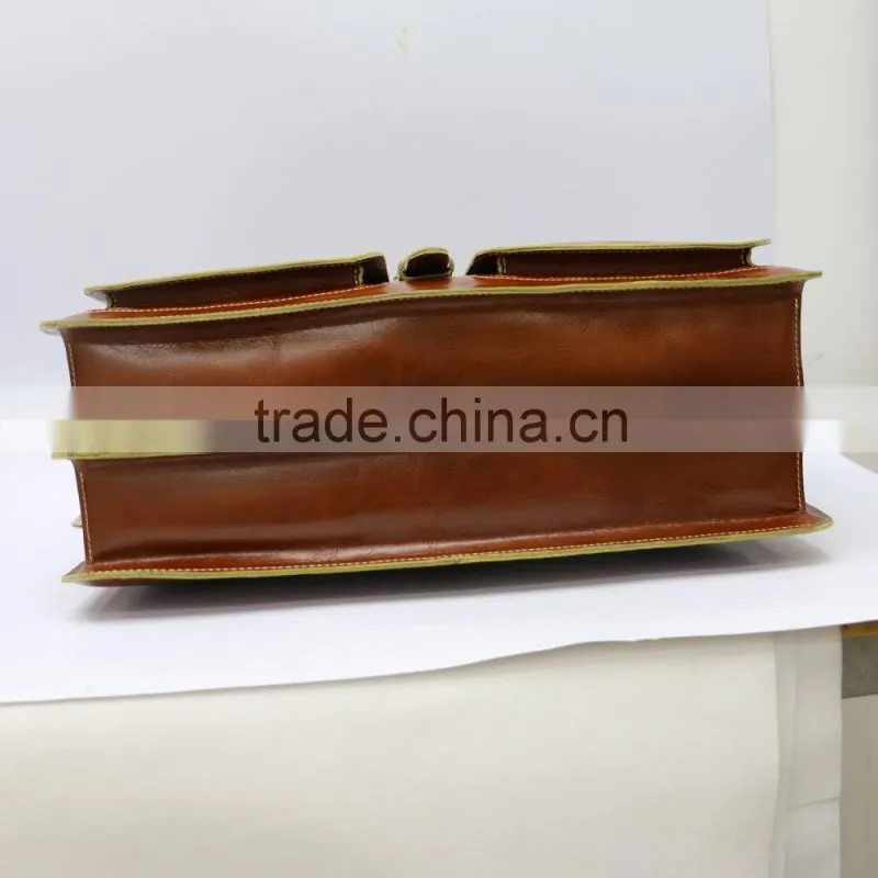 Hot sell briefcase vintage men briefcase brown business briefcase