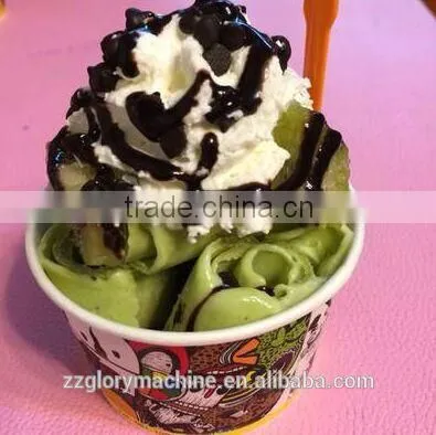 Multi-functional Flat Single Pan & 6 toping pans Flat Pan Fried Ice Cream Machine