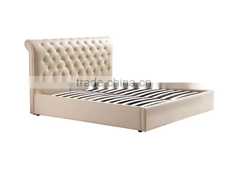 Lift Up Storage Bed With Leather Upholstered YD03