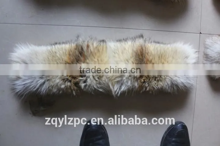 Wholesale Factory price natural color real coyote fur collar trimming/fox fur strips
