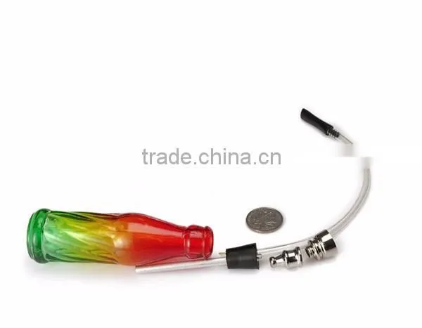 Modern design colorful glass metal water smoking pipe