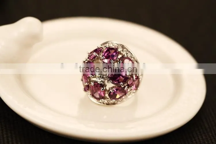 purple crystal ring diamond napkin ring, crystal stone rings