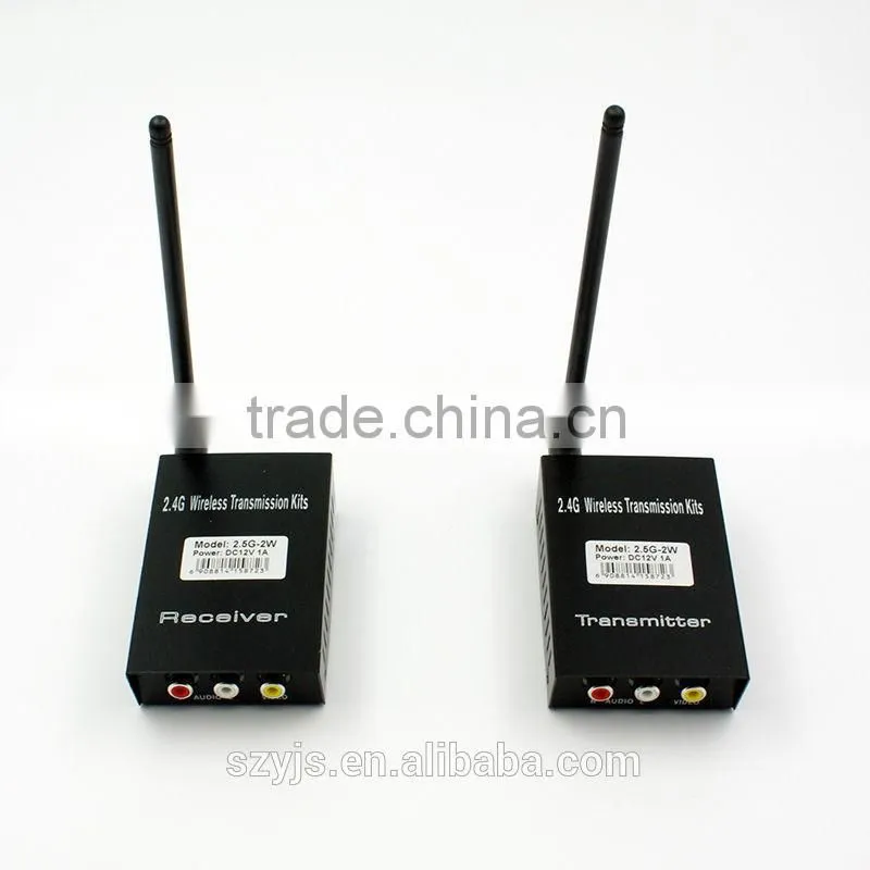 High Quality 300m 2.4 G 2w Wireless AV Audio Video sender Transmitter Receiver
