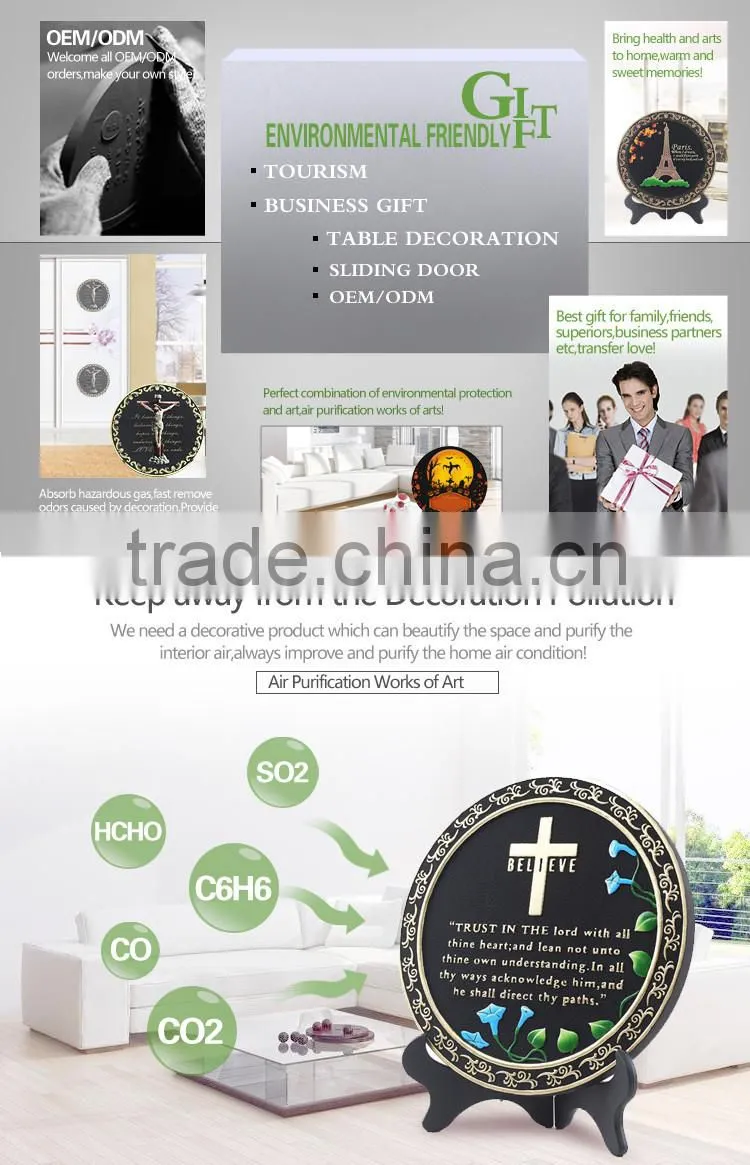 Innovative novetly eco-friendly plate crafts bedroom decor for air purification