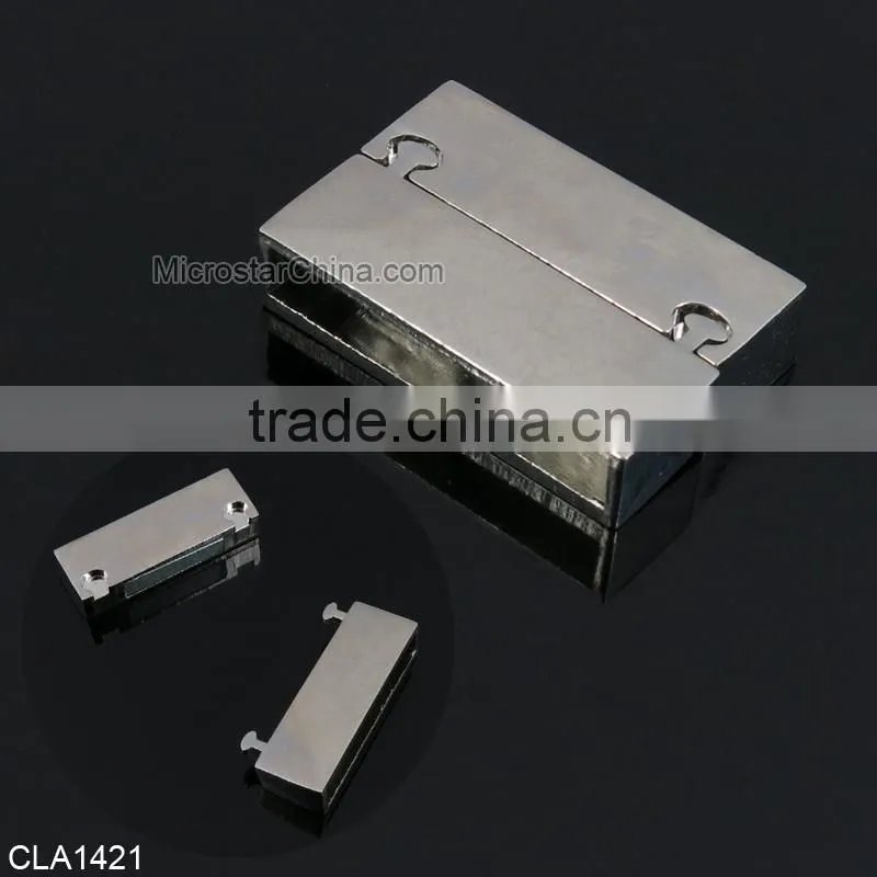 Fashion jewelry components top quality zinc alloy material leather bracelet clasp