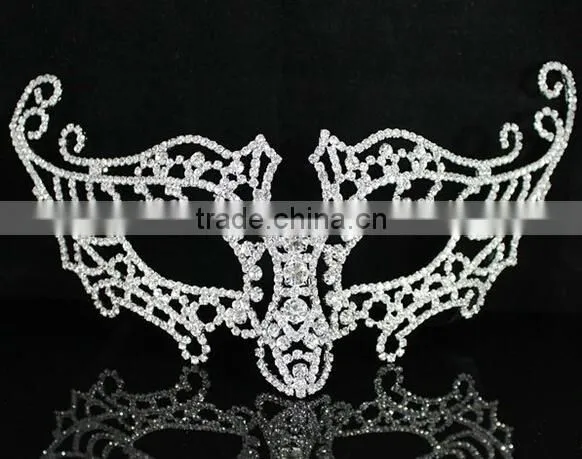 popular design crystal wholesale diy party shinny rhinestone masquerade mask for evening party