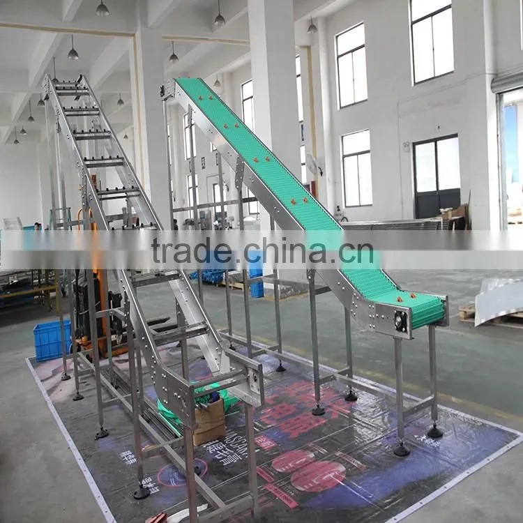 plastic belt lifting conveyor system for different industries