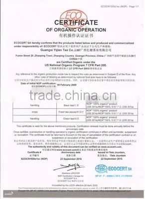 Yijian Organic Tea Healthy Food organic tea certified Black Tea