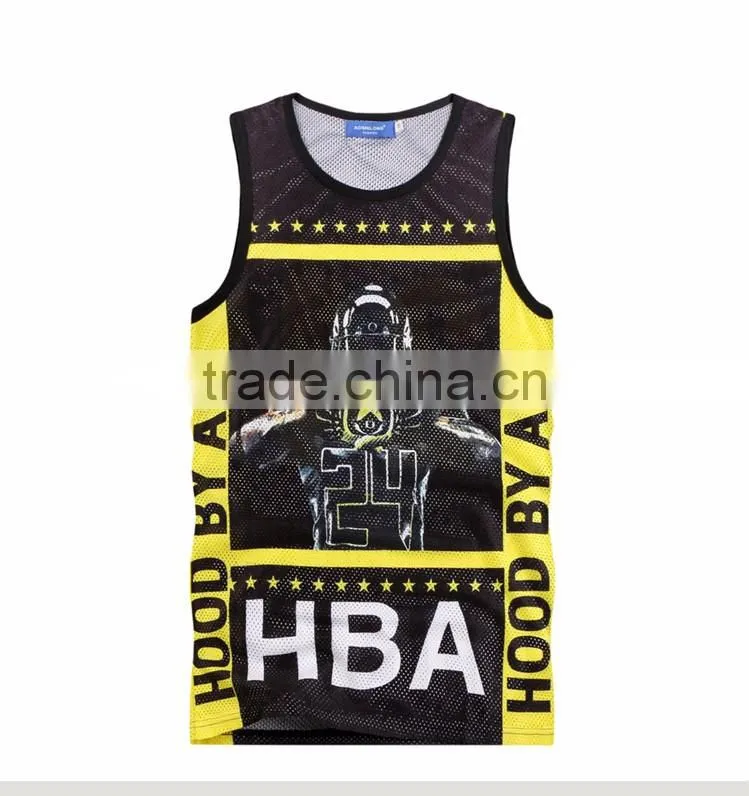 Yingzhong garment factory Tank top Custom print men Vest ,mens digital printing Tank tops
