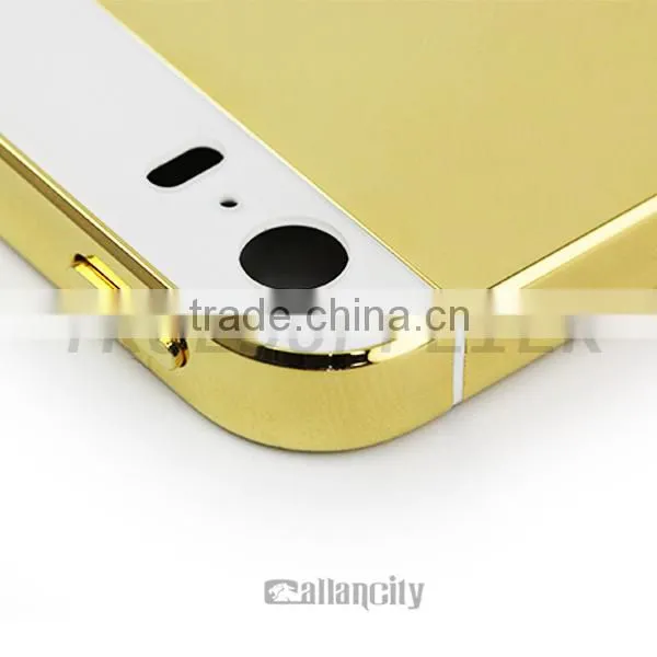 New design for Samsung gold middle plate with diamond full housing for samsung s6